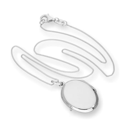 Médaillon ovale gravable en argent sterling de 40 à 55 cm
