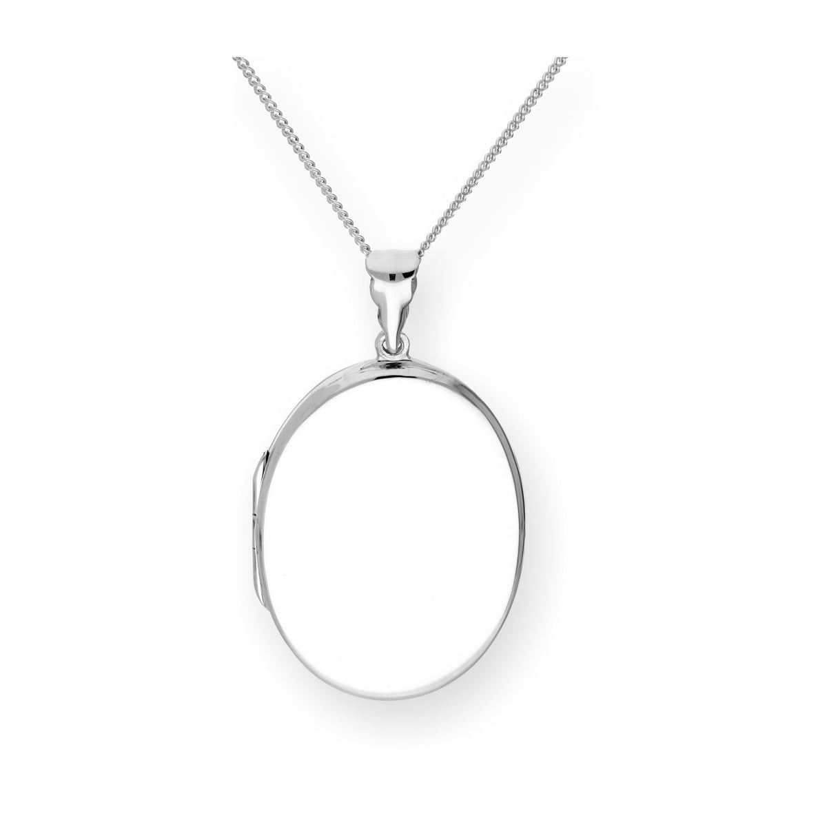 Grand médaillon ovale en argent sterling gravable sur chaîne de 40 à 61 cm
