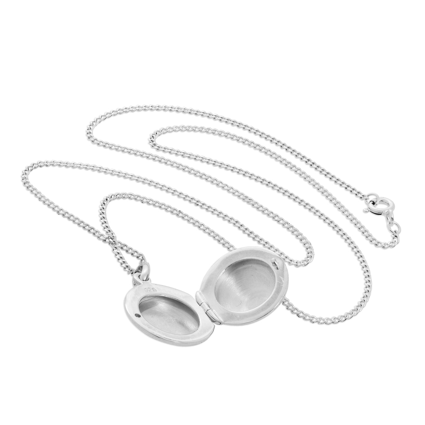 Médaillon rond uni en argent sterling sur chaîne de 14 à 32 pouces