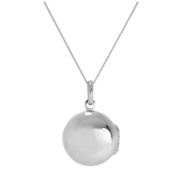 Médaillon rond uni en argent sterling sur chaîne de 35 à 81 cm