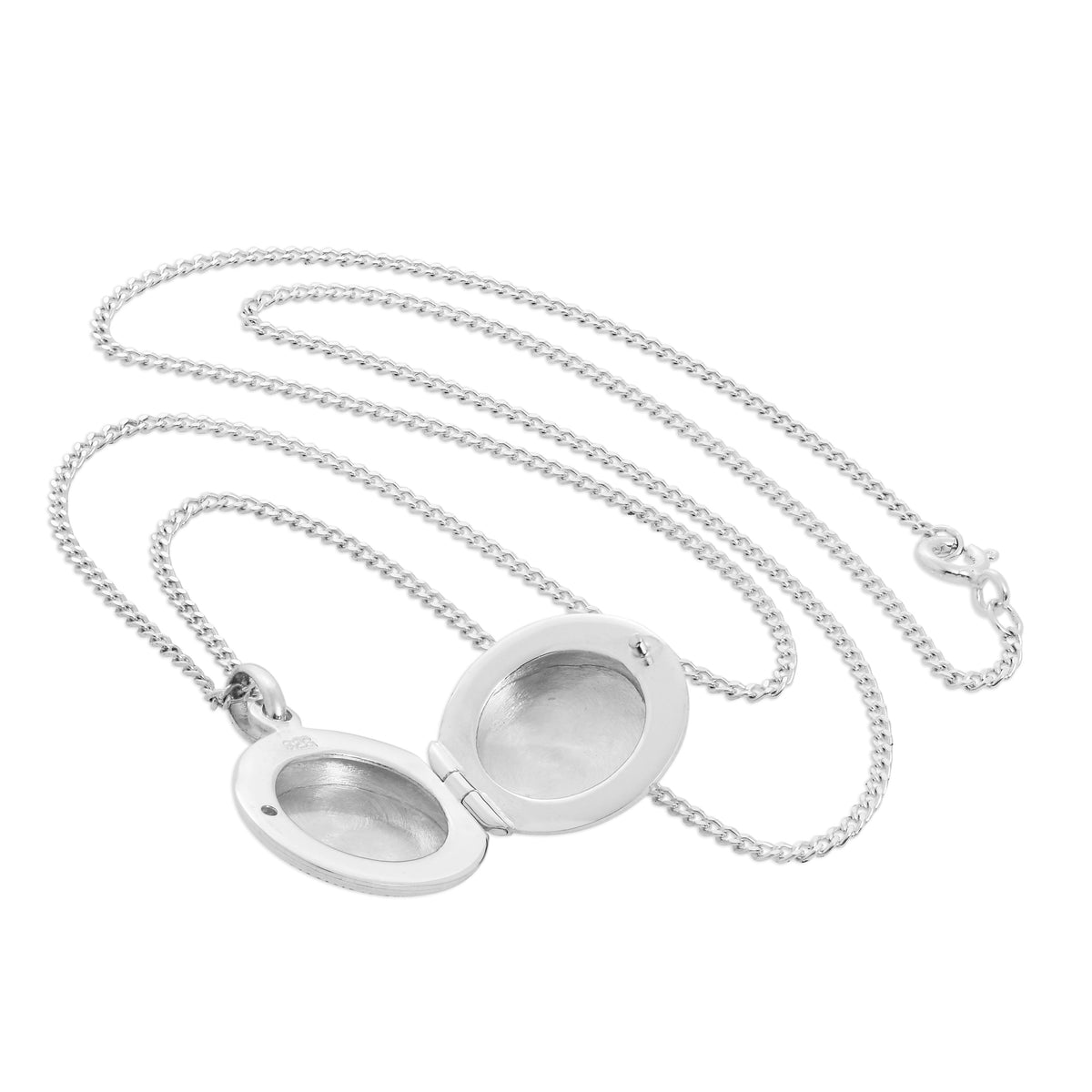 Médaillon rond gravé en argent sterling sur chaîne de 35 à 81 cm