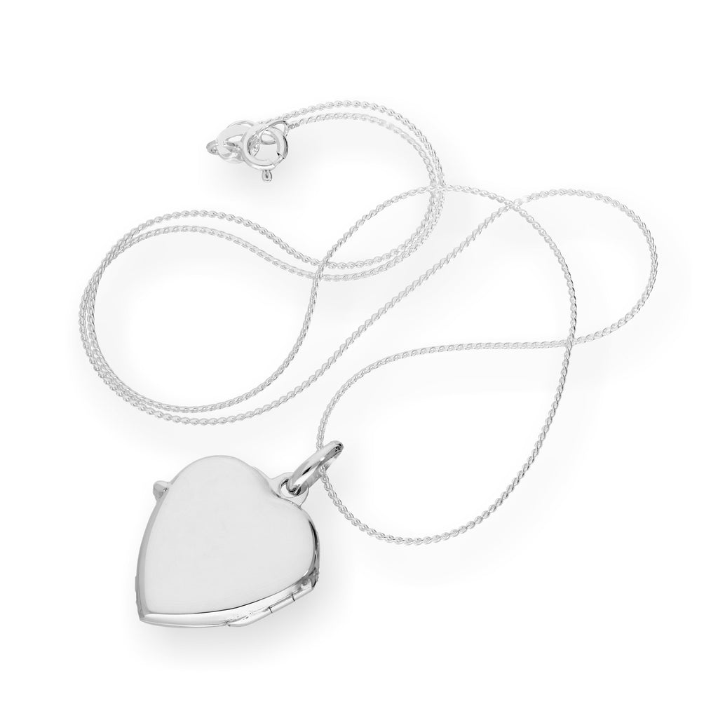 Médaillon en forme de cœur gravable en argent sterling sur chaîne de 35 à 70 cm
