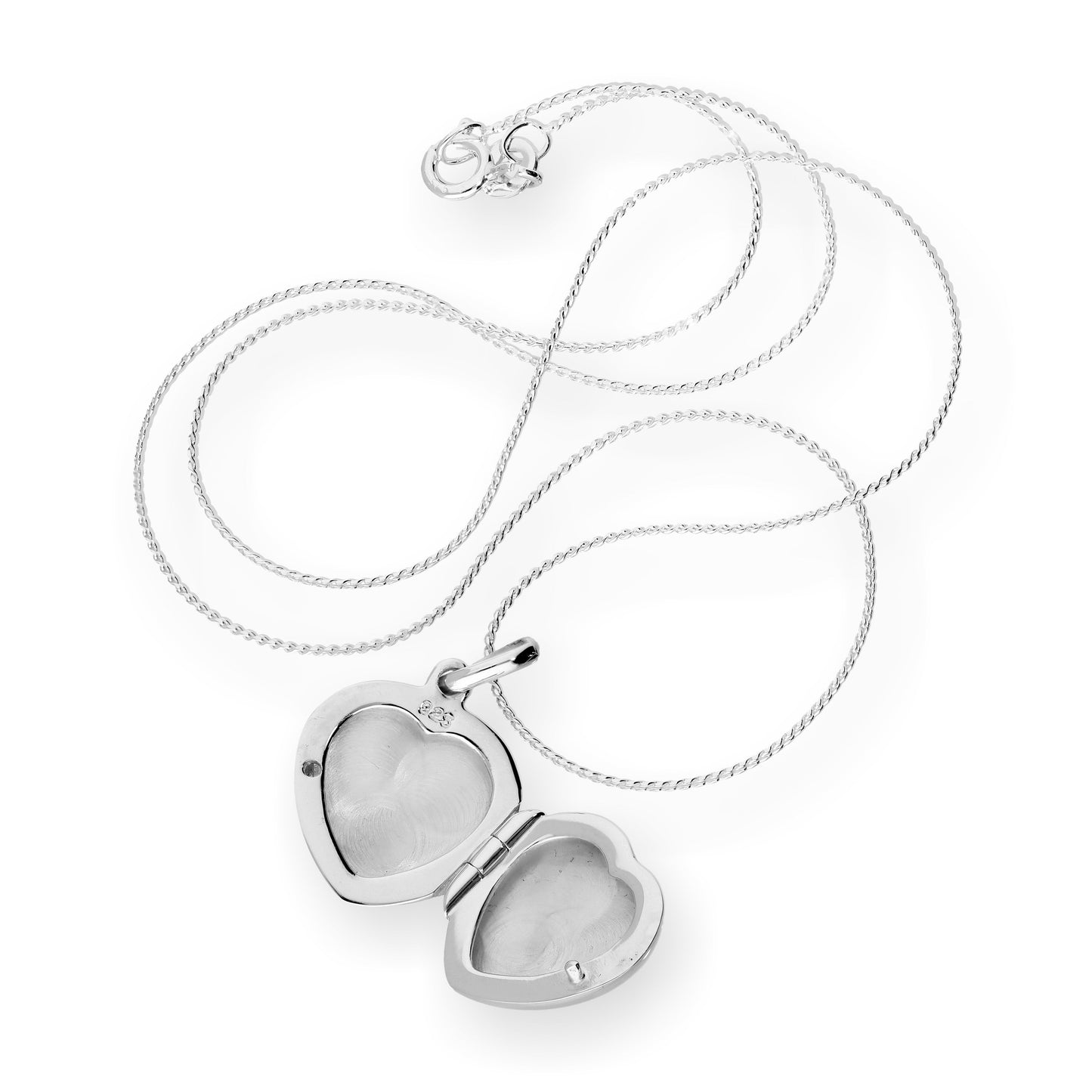 Médaillon en forme de cœur gravable en argent sterling sur chaîne de 40 à 55 cm