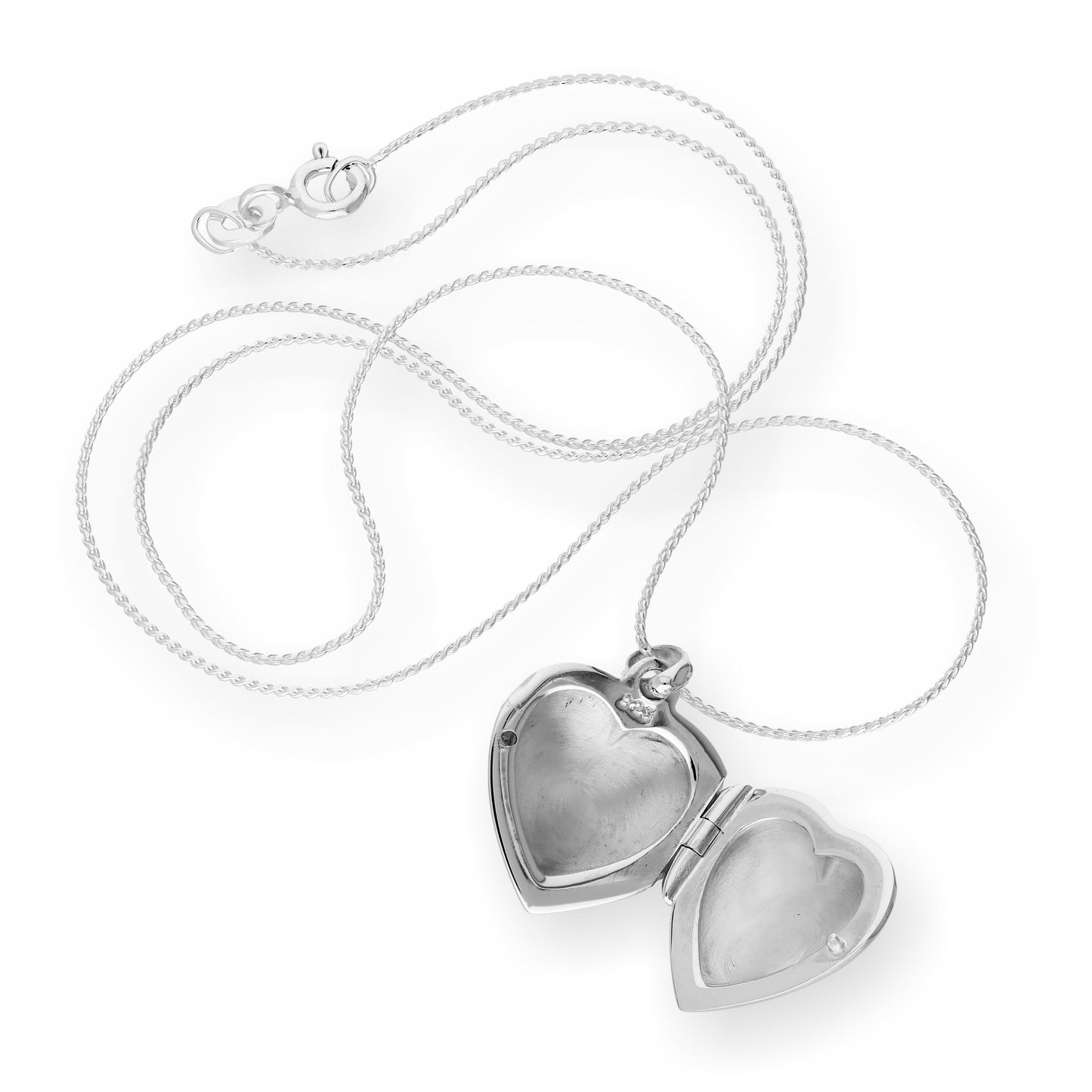 Médaillon en argent sterling en forme de cœur gonflé gravable sur chaîne de 40 à 55 cm