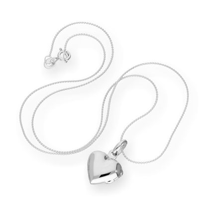 Médaillon en argent sterling à graver en forme de cœur gonflé de 40 à 55 cm