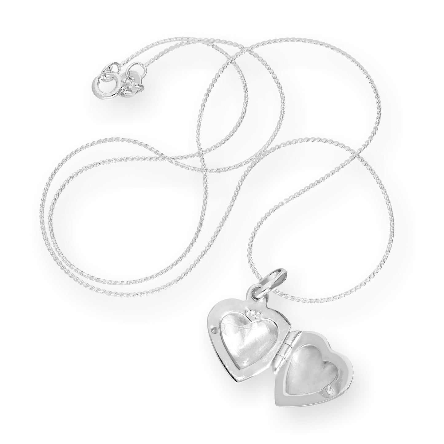 Médaillon gravé en argent sterling en forme de cœur gonflé sur chaîne de 40 à 55 cm