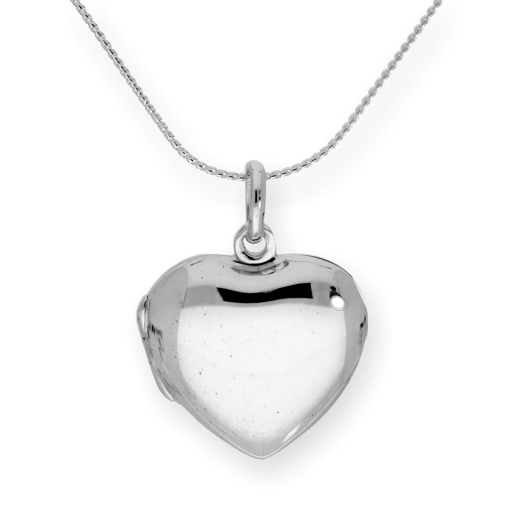 Médaillon en argent sterling gravé en forme de cœur sur chaîne de 40 à 55 cm