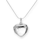 Médaillon en argent sterling en forme de cœur floral gravable sur chaîne de 40 à 55 cm