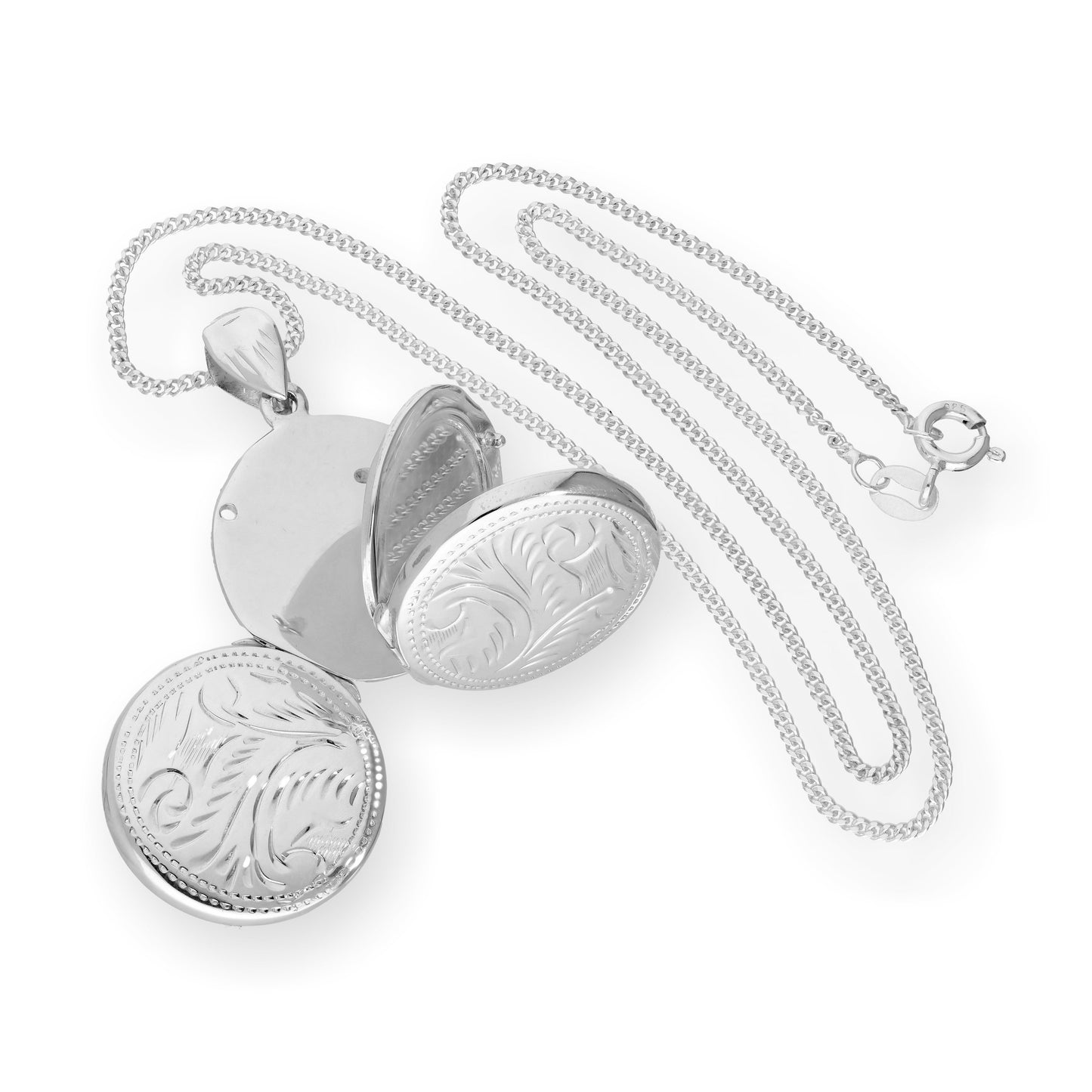 Médaillon familial rond en argent sterling avec 4 photos gravées sur chaîne de 40 à 61 cm