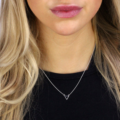 Collier triangulaire en argent sterling de 45 cm