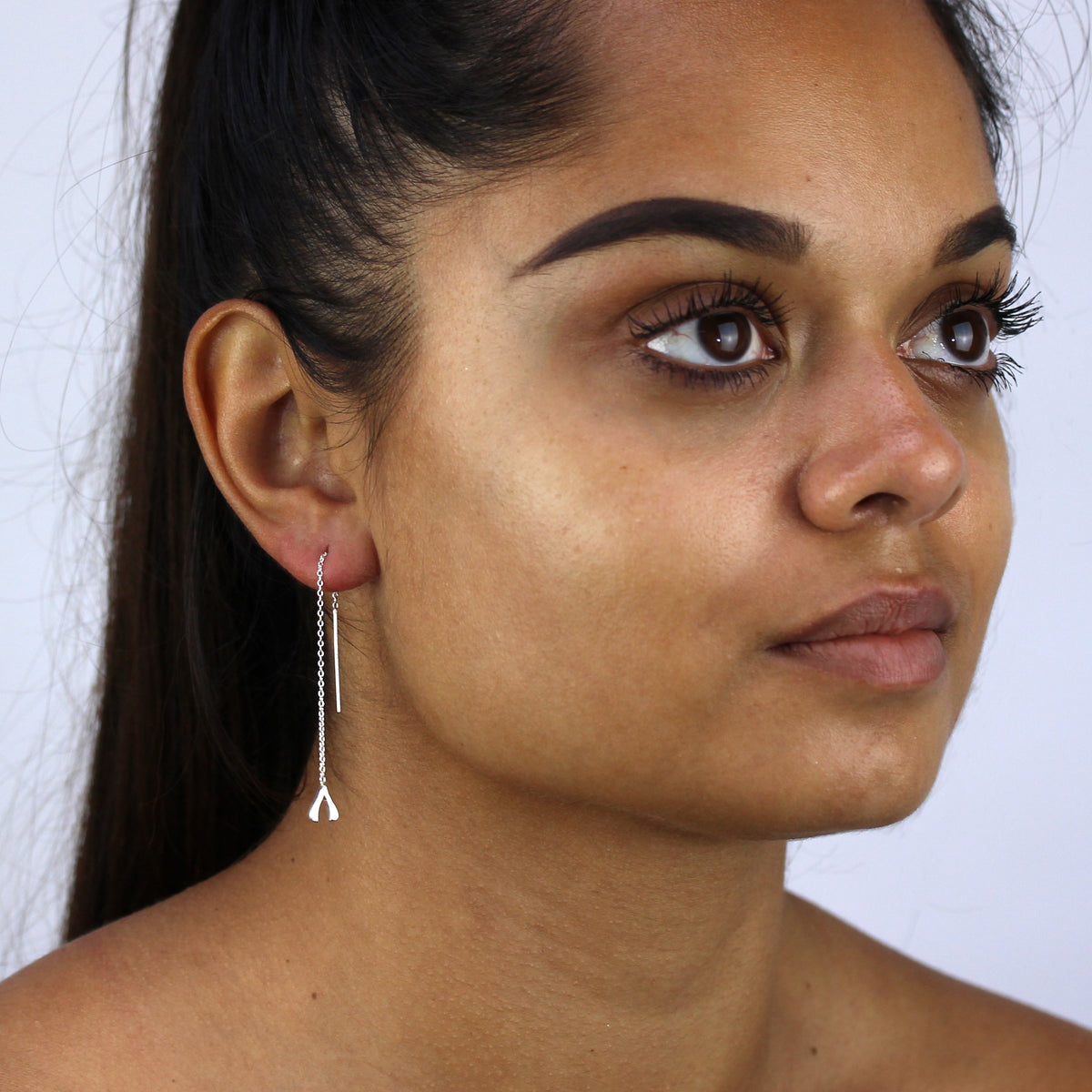 Boucles d'oreilles à enfiler en argent sterling en forme de bréchet