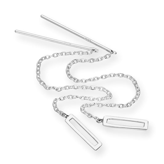 Boucles d'oreilles rectangulaires ouvertes en argent sterling