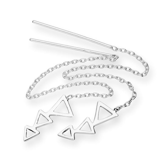 Boucles d'oreilles à trois triangles en argent sterling
