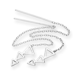 Boucles d'oreilles à trois triangles en argent sterling