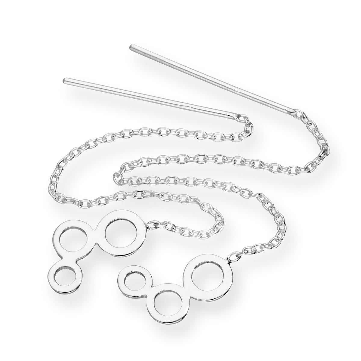 Boucles d'oreilles à trois cercles en argent sterling