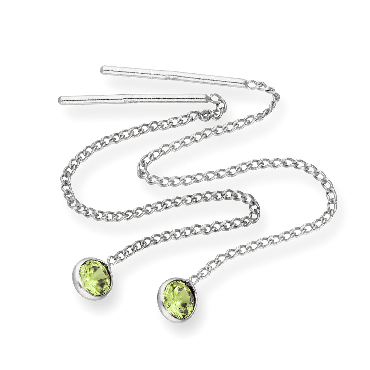 Boucles d'oreilles à enfiler en argent sterling et cristal CZ rond avec pierre de naissance