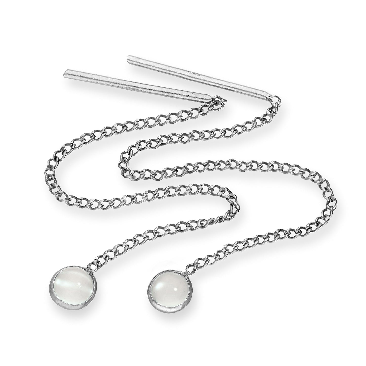 Boucles d'oreilles à enfiler en argent sterling et cristal CZ rond avec pierre de naissance