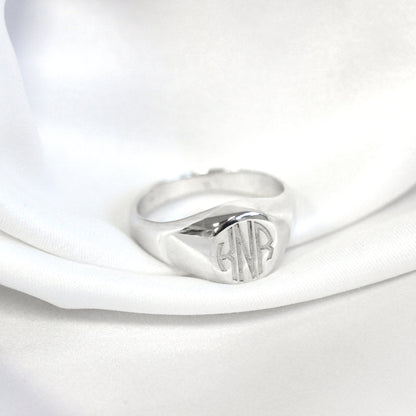 Chevalière gravable en argent sterling pour homme, tailles J à Z+1