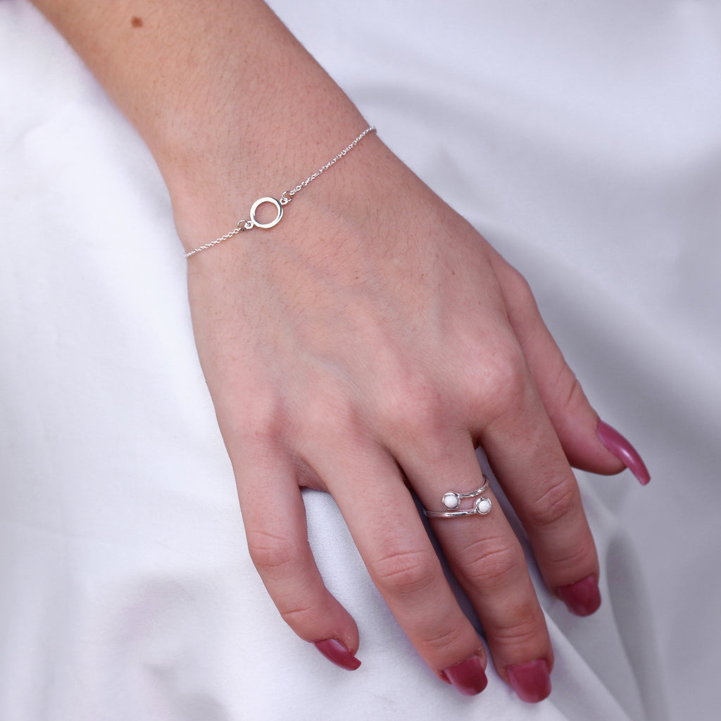 Bracelet Cercle Karma en argent sterling 18 cm