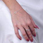 Bracelet Cercle Karma en argent sterling 18 cm