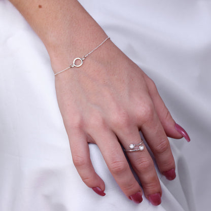 Bracelet Cercle Karma en argent sterling 7 pouces