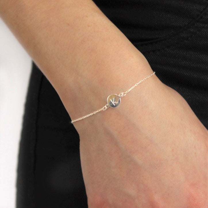 Bracelet en argent sterling de 18 cm avec cercle gravable