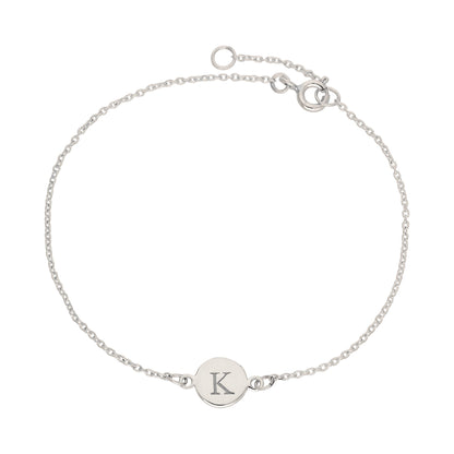 Bracelet en argent sterling de 18 cm avec cercle gravable