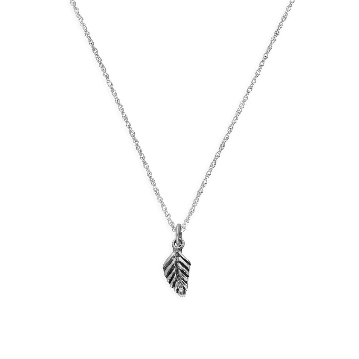 Collier pendentif petite feuille en argent sterling de 35 à 55 cm
