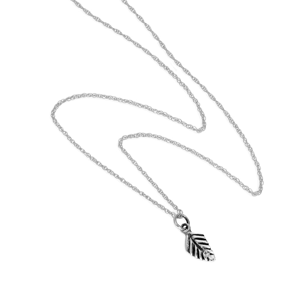 Collier pendentif petite feuille en argent sterling de 35 à 55 cm