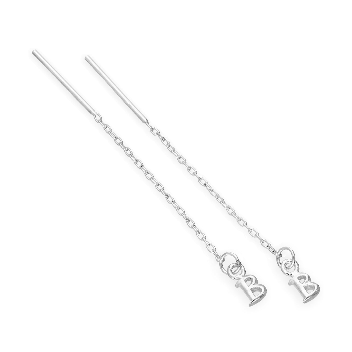 Boucles d'oreilles à tirer en argent sterling avec lettres de l'alphabet de A à Z