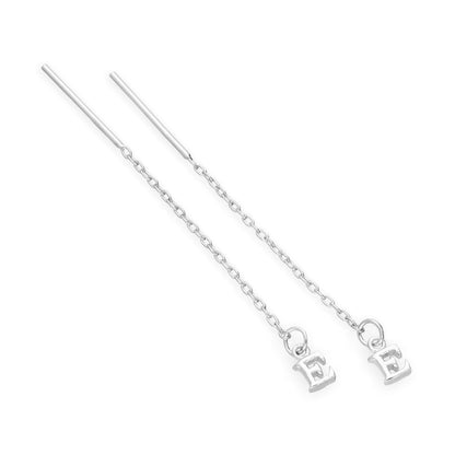 Boucles d'oreilles à tirer en argent sterling avec lettres de l'alphabet de A à Z