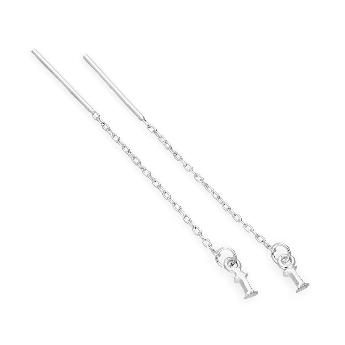 Boucles d'oreilles à tirer en argent sterling avec lettres de l'alphabet de A à Z