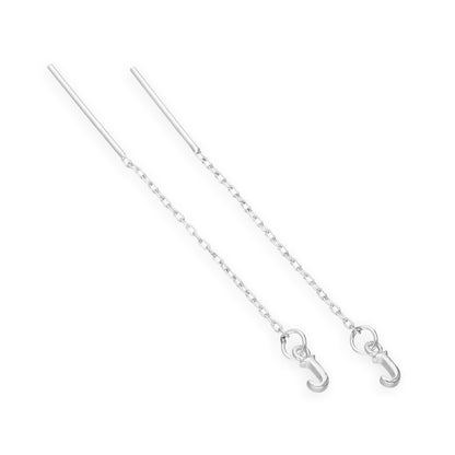 Boucles d'oreilles à tirer en argent sterling avec lettres de l'alphabet de A à Z