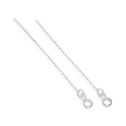 Boucles d'oreilles à tirer en argent sterling avec lettres de l'alphabet de A à Z