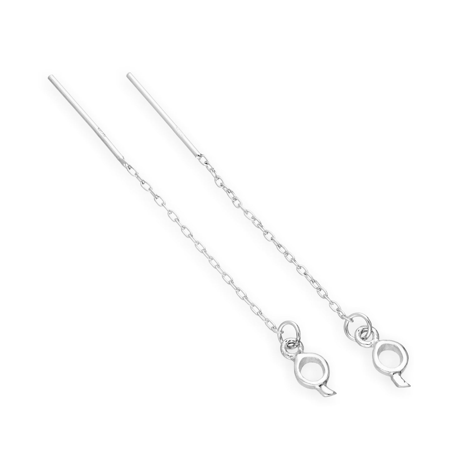 Boucles d'oreilles à tirer en argent sterling avec lettres de l'alphabet de A à Z