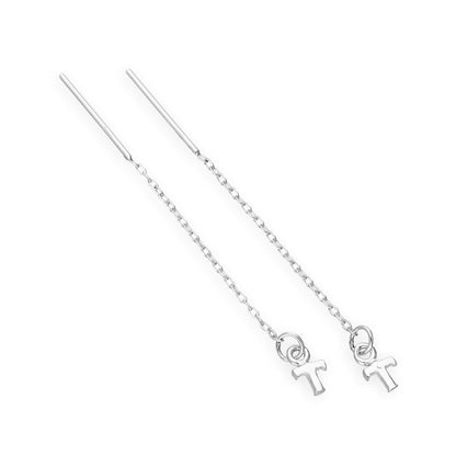 Boucles d'oreilles à tirer en argent sterling avec lettres de l'alphabet de A à Z