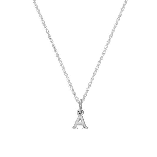 Collier avec pendentif minuscule en argent sterling, lettre A, 35,6 à 55,9 cm