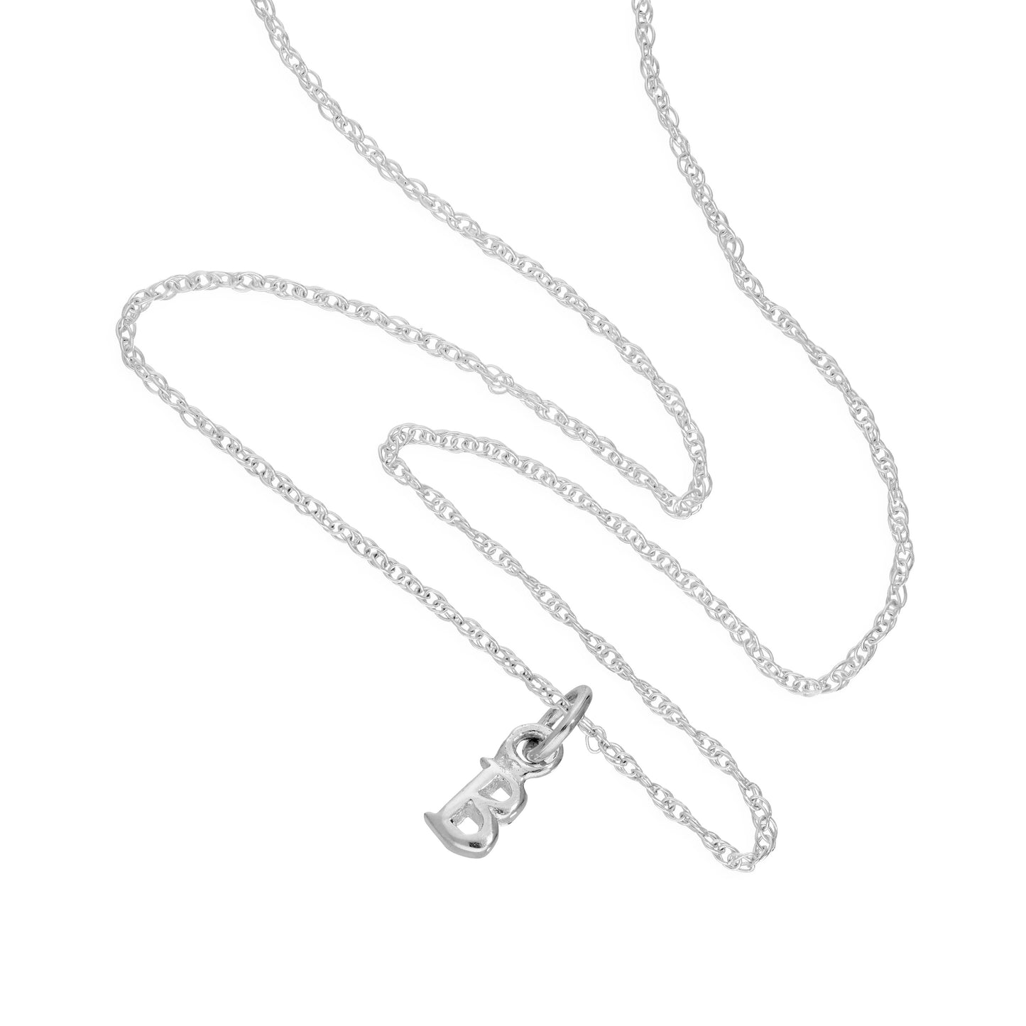 Collier avec pendentif minuscule en argent sterling, lettre B, 35,6 à 55,9 cm