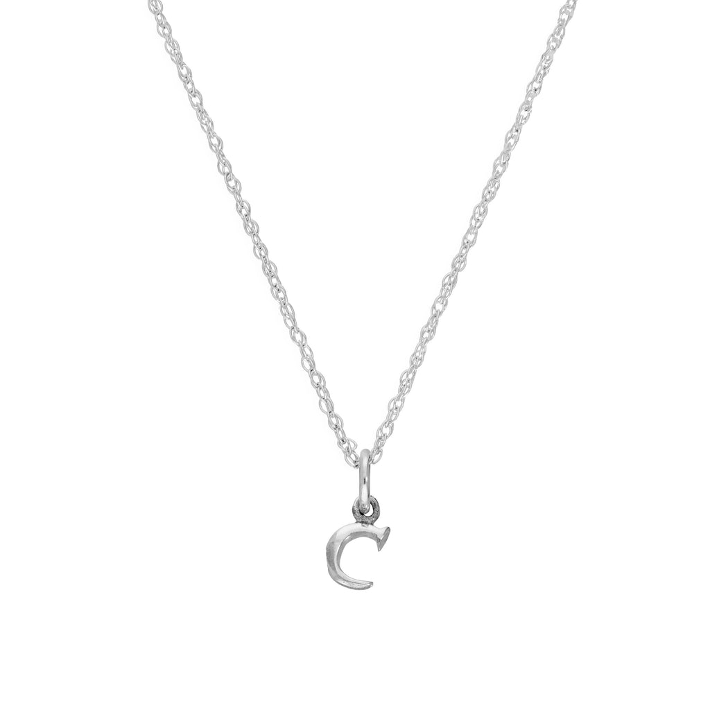 Collier avec pendentif minuscule en argent sterling, lettre C, 35,6 à 55,9 cm