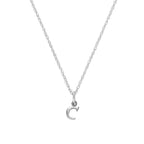 Collier avec pendentif minuscule en argent sterling, lettre C, 35,6 à 55,9 cm