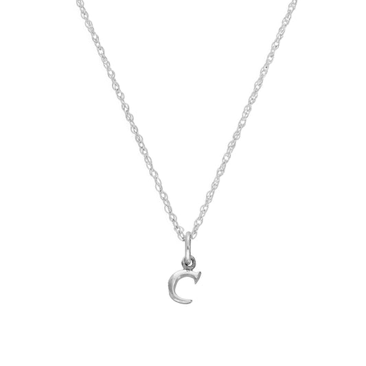 Collier avec pendentif minuscule en argent sterling, lettre C, 35,6 à 55,9 cm