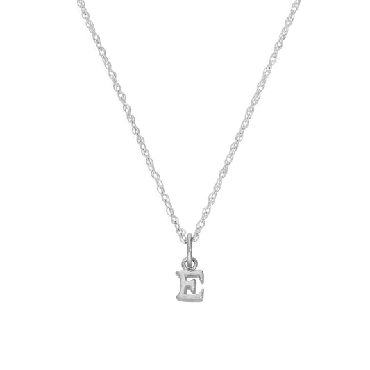 Collier avec pendentif minuscule en argent sterling, lettre E, 35,6 à 55,9 cm