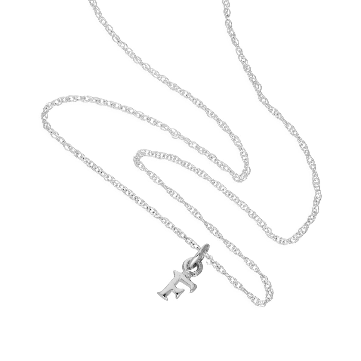 Collier avec pendentif minuscule en argent sterling, lettre F, 35,6 à 55,9 cm