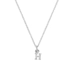 Collier avec pendentif minuscule en argent sterling avec lettre H de l'alphabet, 35 à 55 cm