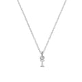 Collier avec pendentif minuscule en argent sterling, lettre I, 35,6 à 55,9 cm