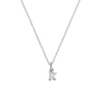 Collier avec pendentif minuscule en argent sterling, lettre K, 35 à 55 cm