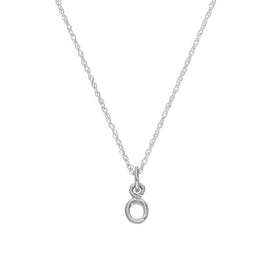 Collier avec pendentif minuscule en argent sterling, lettre O, 35,6 à 55,9 cm