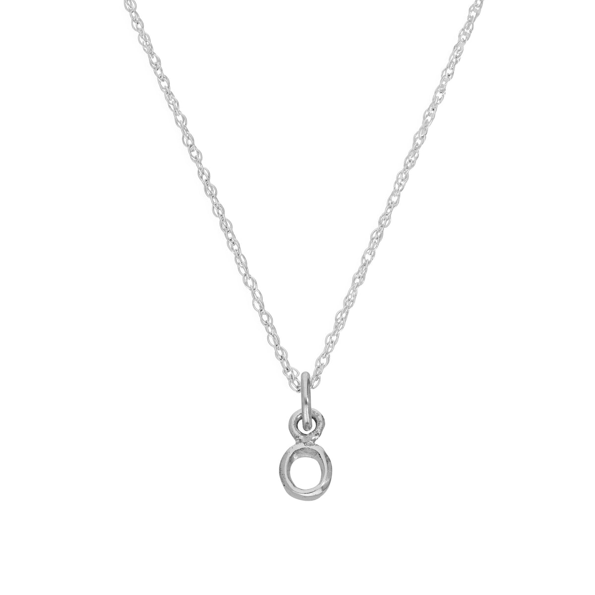 Collier avec pendentif minuscule en argent sterling, lettre O, 35,6 à 55,9 cm