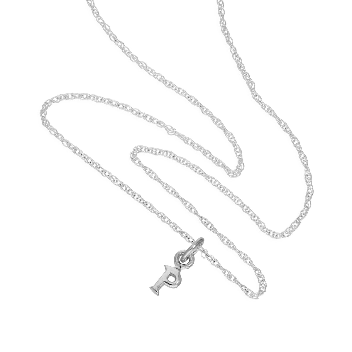 Collier avec pendentif minuscule en argent sterling avec lettre P de l'alphabet, 35 à 55 cm