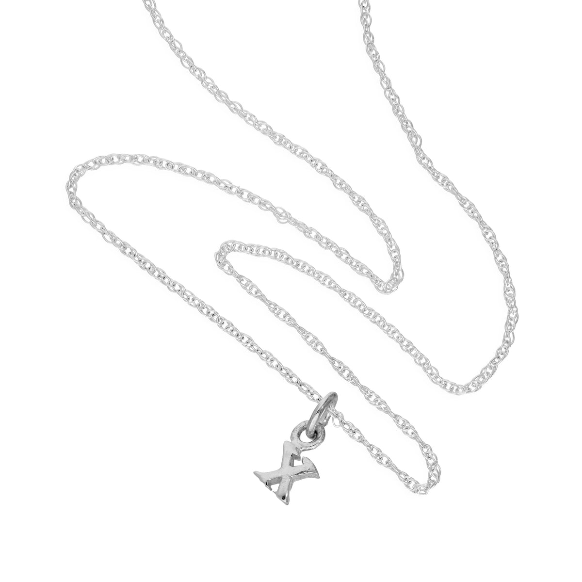 Collier avec pendentif minuscule lettre X en argent sterling, 35 à 55 cm